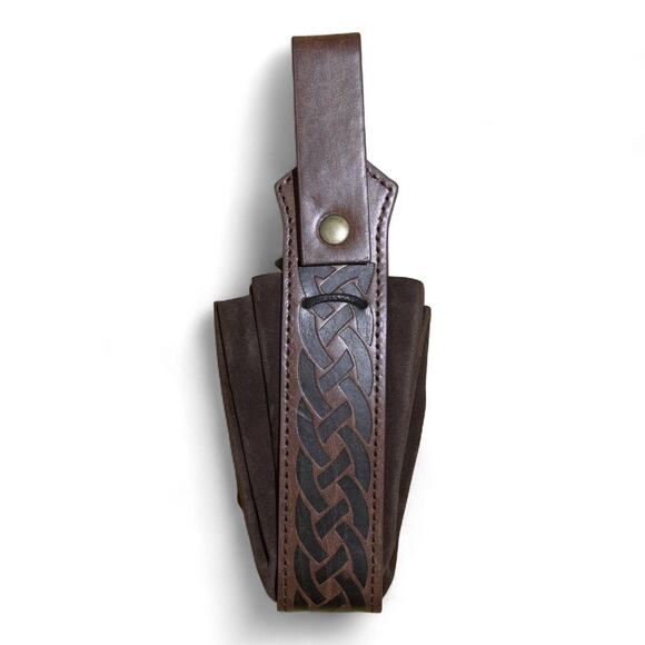 VTG Inspired Medieval Leather Belt Potion Bottle Pouch Viking Wizard Brown Gift - Picture 6 of 7